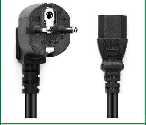 CEE7 / 7 Schuko Cắm vào Dây nguồn IEC 60320 C15 VDE cho thiết bị gia đình